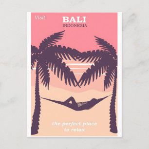 Bali Indonesien vintage affisch Vykort