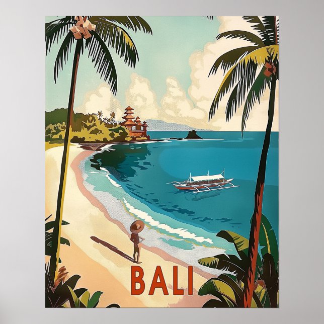 Bali, Indonesiens Vintage Poster (Framsidan)