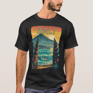 Bali Island Sommar Retro Sunset Beach Ocean T Shirt