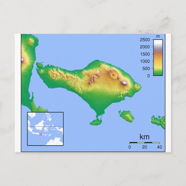 Bali Karta Vykort (Framsida)