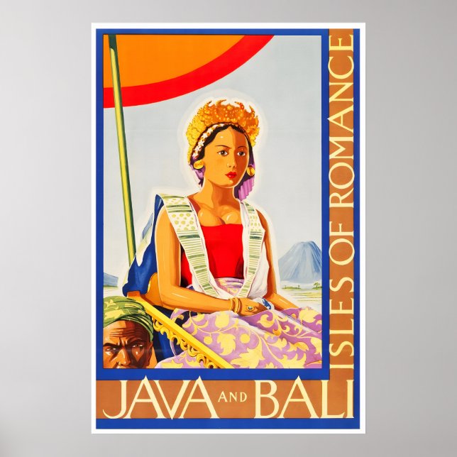 Bali konst Java Resa Affisch Turism Prin (Framsidan)