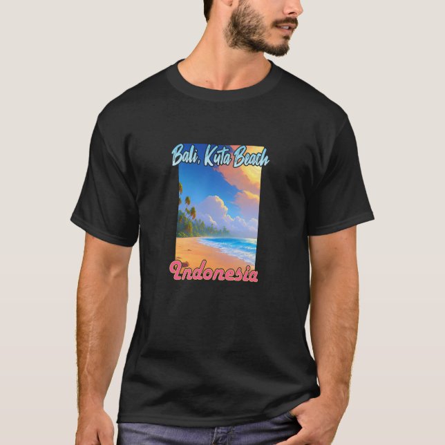 Bali Kuta Beach, Indonesien T Shirt (Framsida)