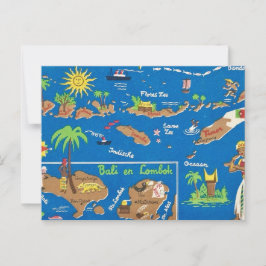 Bali Lombok  Färgglad vykort