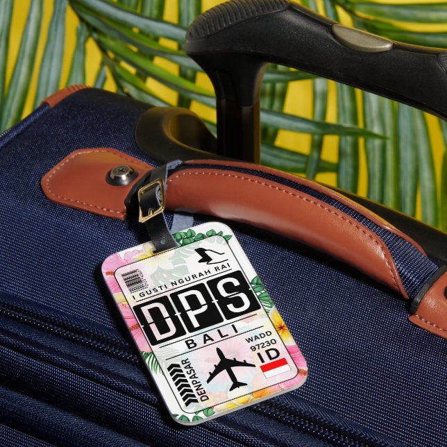 Bali Luggage Tag DPS flygplatskod Bagagebricka (Framsida Insitu 1)