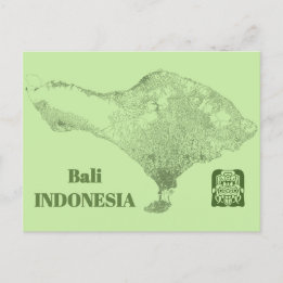 Bali Map Vykort
