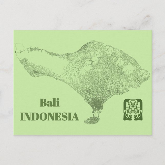 Bali Map Vykort (Framsida)