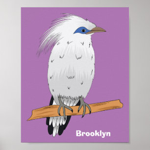 Bali Myna tropisk exotisk fågel Poster