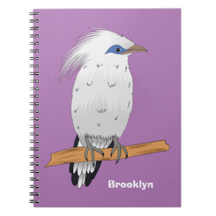 Bali Myna tropiska exotiska fåglar Anteckningsbok