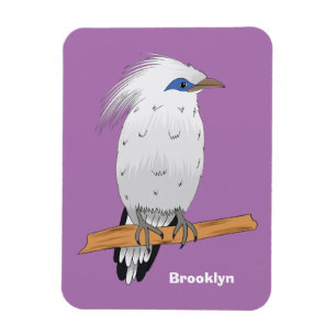 Bali Myna tropiska exotiska fåglar Magnet