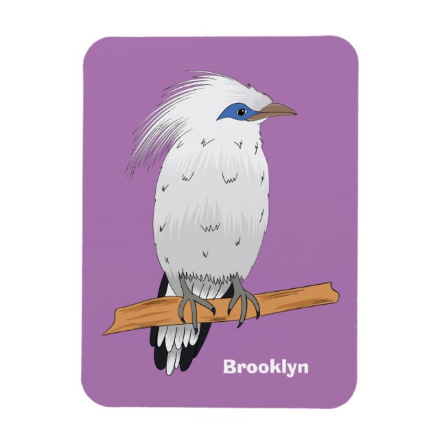 Bali Myna tropiska exotiska fåglar Magnet (Vertikal)