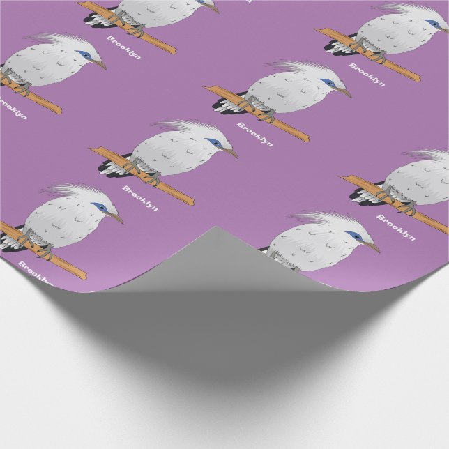 Bali Myna tropiska exotiska fåglar Presentpapper (Hörn)