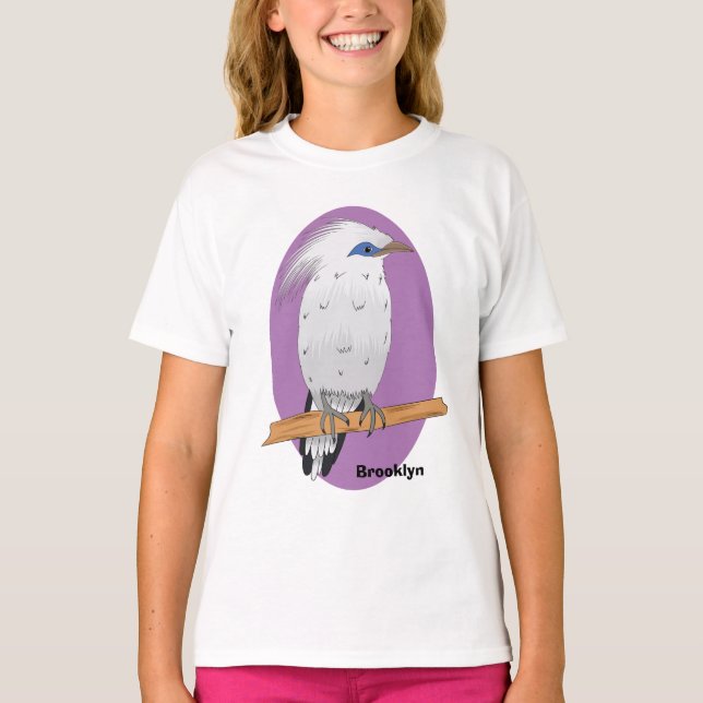 Bali Myna tropiska exotiska fåglar T Shirt (Framsida)