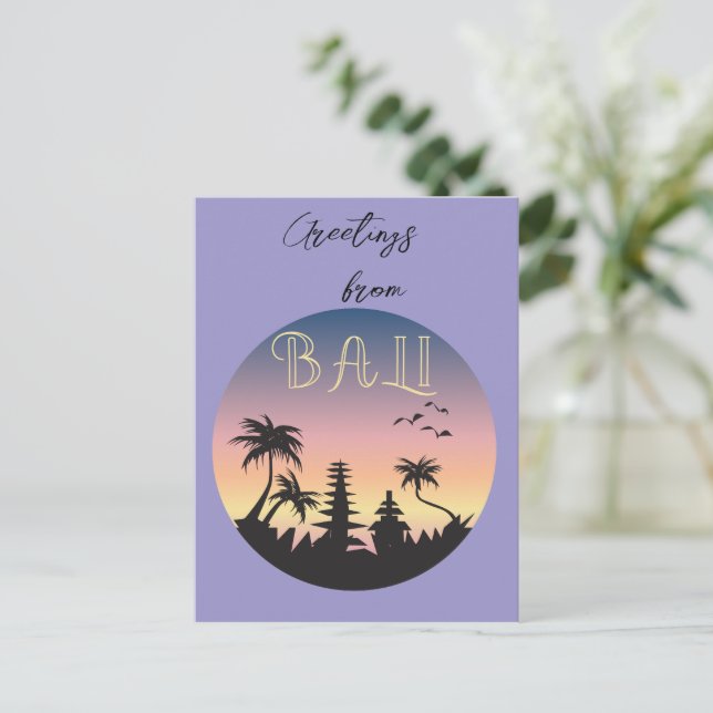 Bali ö turism skylt vykort (Stående Fram)