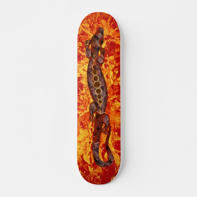 BALI-ödla | Brödrödstänk Old School Skateboard Bräda 21,6 Cm (Framsida)