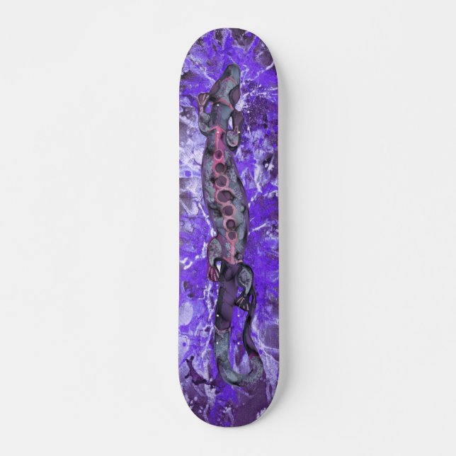 BALI-ödla | violett stänk Mini Skateboard Bräda 18,7 Cm (Framsida)