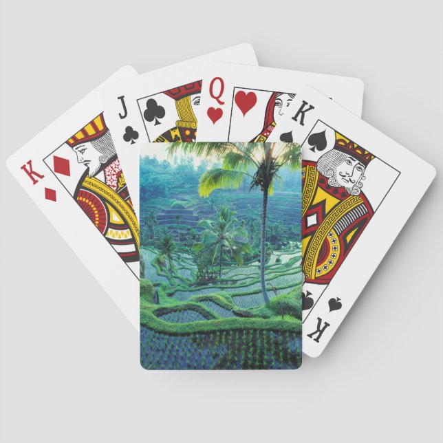 Bali | Översikt av ris terrasser Casinokort (Baksidan)