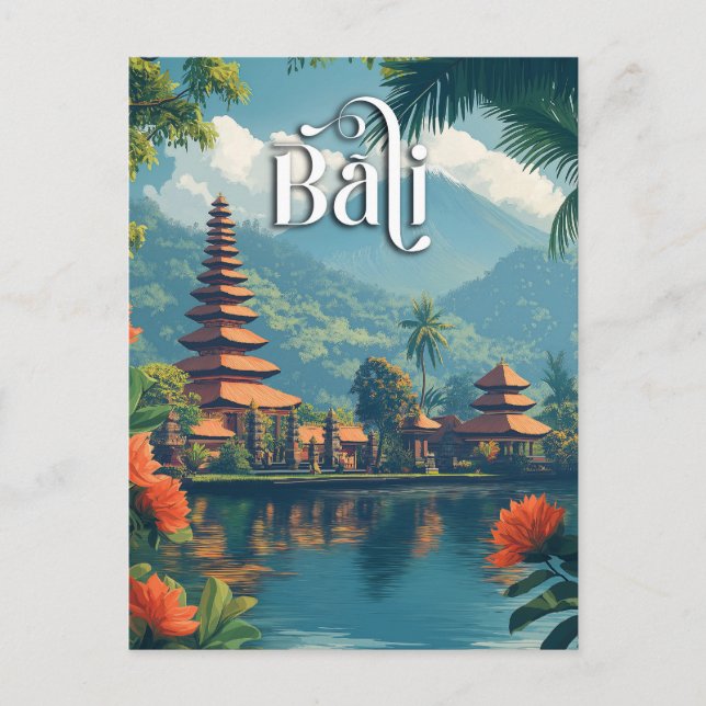 Bali Paradise: Majestic Mount Meru Vykort (Framsida)