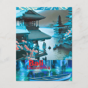 Bali Resebrevykonst, Bali Stadssiluett, Bali Indon Vykort