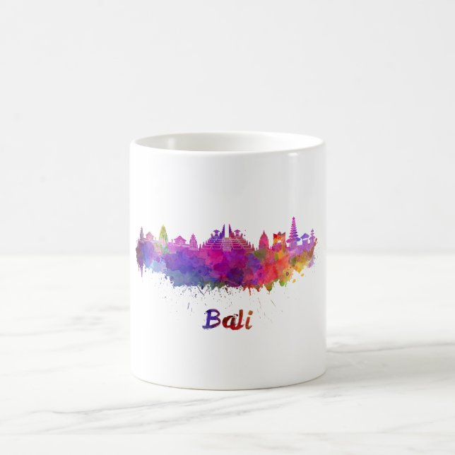 Bali skyline in watercolor kaffemugg (Center)