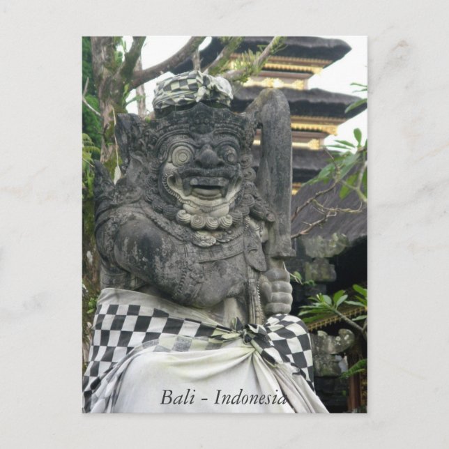Bali Statue Indonesien Vykort (Framsida)