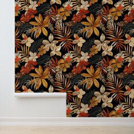 Bali stil exotiska blommor lämnar lyxblommor mörk 