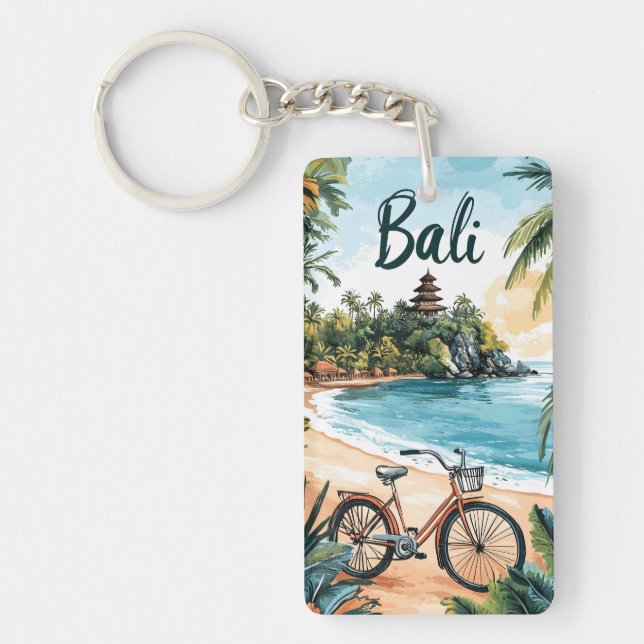Bali-strand med cykel - Tropisk resa  (Framsidan)