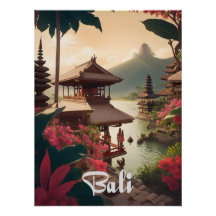 Bali tempel reser affisch
