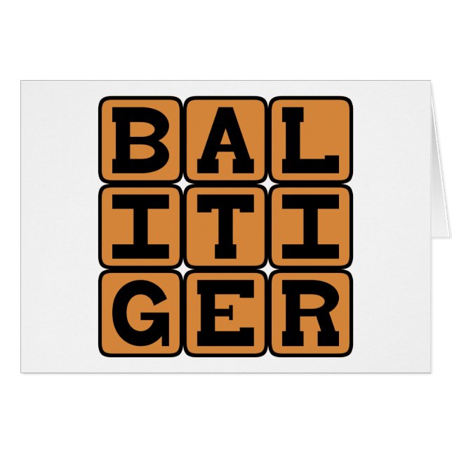 Bali Tiger, Vild Kat Hälsningskort (Framsidan Horizontal)