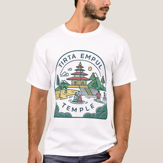 Bali Tirta Empul-templet T Shirt (Framsida)