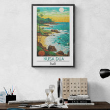 Bali Travel Poster, Nusa Dua,
