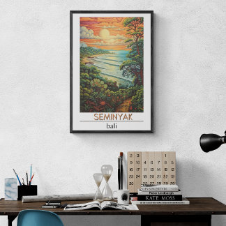 Bali Travel Poster, seminyak Travel Poster