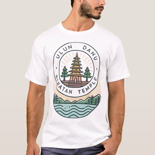 Bali Ulun Danu Beratan-templet T Shirt (Framsida)
