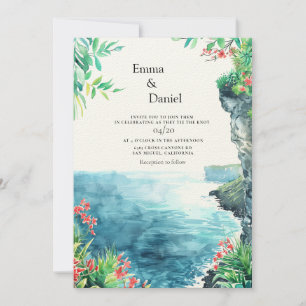 Bali Uluwatu Cliff Landscape Destination Wedding Inbjudningar