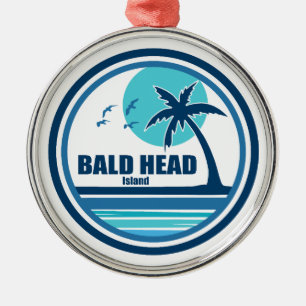 Balid Head Island North Carolina Handflatan Träd B Julgransprydnad Metall