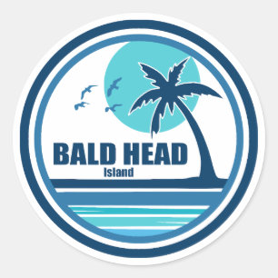 Balid Head Island North Carolina Handflatan Träd B Runt Klistermärke