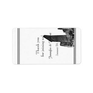 Balimetikett för New York Destination Wedding Lip Adressetikett