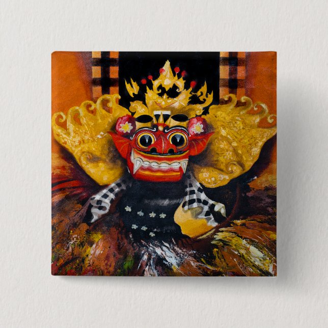 Balinese Barong Button Knapp (Framsida)