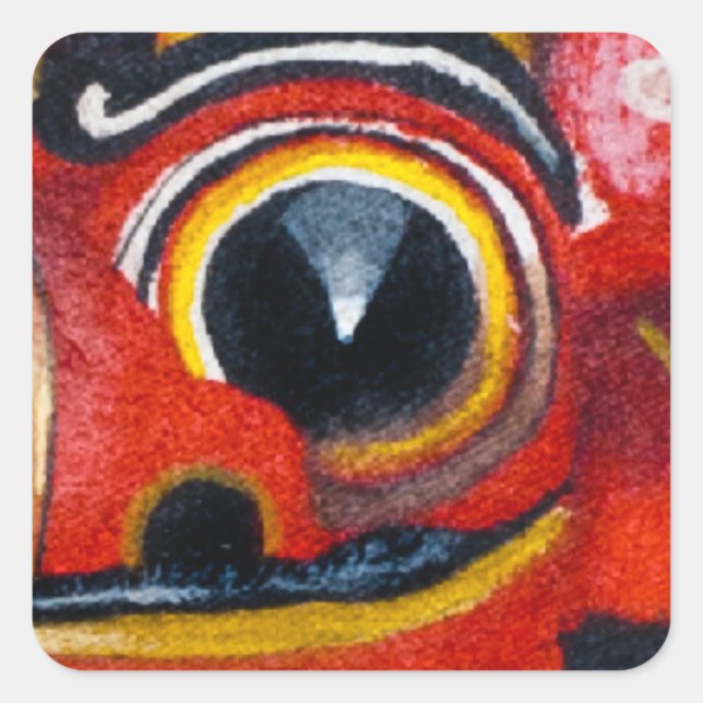 Balinese Barong Fyrkantigt Klistermärke (Framsida)