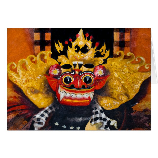Balinese Barong Hälsningskort (Framsidan Horizontal)