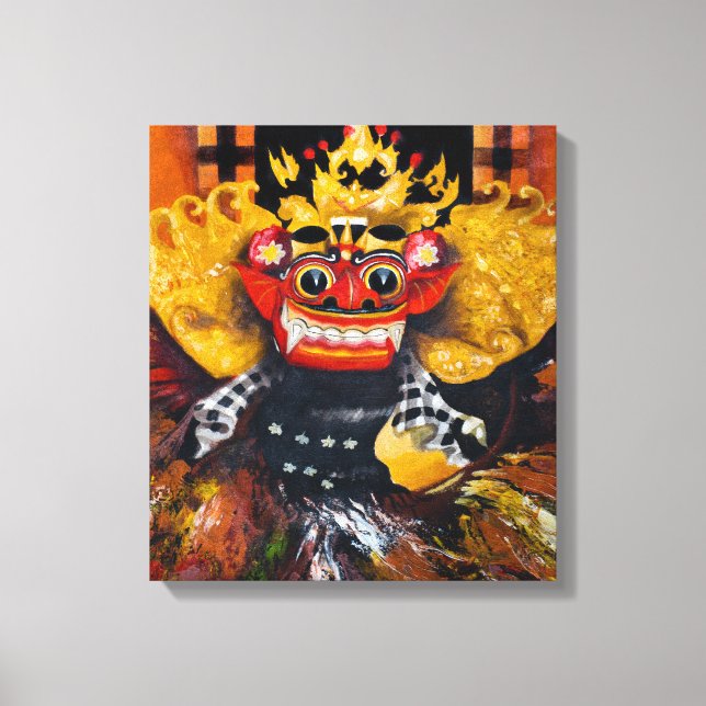 Balinese Barong Wrapped Canvas (Framsida)