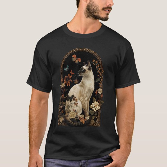 Balinese Cat Flower T Shirt (Framsida)