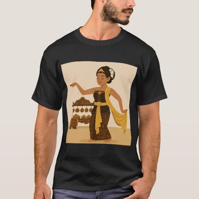"Balinese Dancer Illustration T Shirt (Framsida)