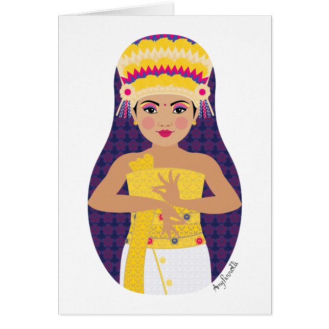 Balinese Dancer Matryoshka Card OBS Kort (Framsidan)