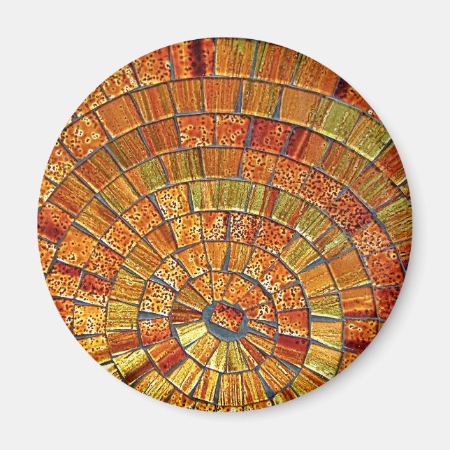 Balinese Glass Tile Art-Brown Magnet (Framsidan)