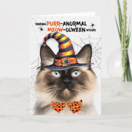 Balinese Halloween Cat PURRanormal MEOWolween Helgkort