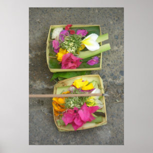 Balinese Offering Basket Poster