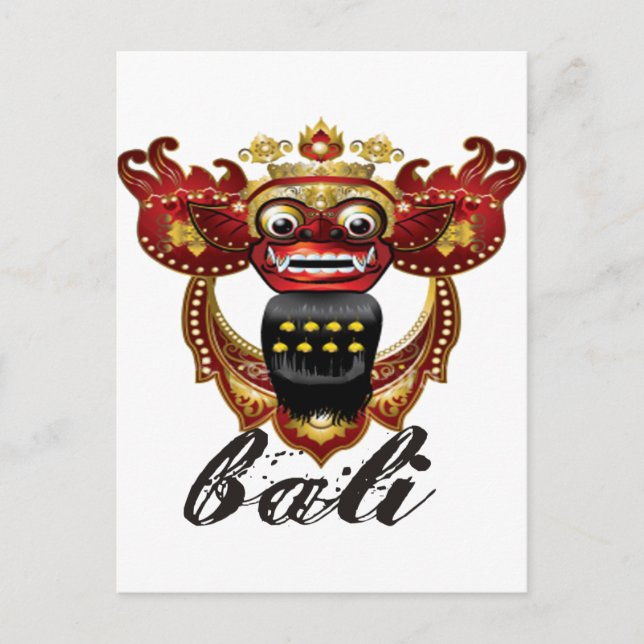 BalineseBarong Indonesien souvenir Vykort (Framsida)
