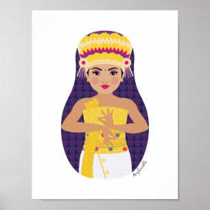 Balinesisk dansare Matryoshka-affisch Poster