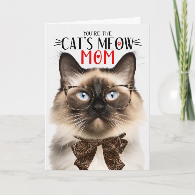 Balinesisk katt för Pet Mamma på Mors dag Helgkort (Framsida)