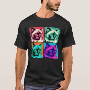 Balinesisk katt Pop Illustration Färgglad Djur 1 T Shirt